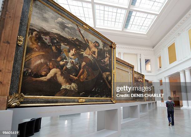 People visit an exhibition devoted to Italian baroque painter Paolo Domenico Finoglio on April 21, 2010 at the fine arts museum of Lille, northern...