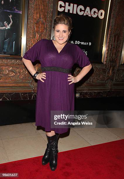 Actress KayCee Stroh attends the opening night of 'Chicago' at the Pantages Theatre on April 21, 2010 in Hollywood, California.