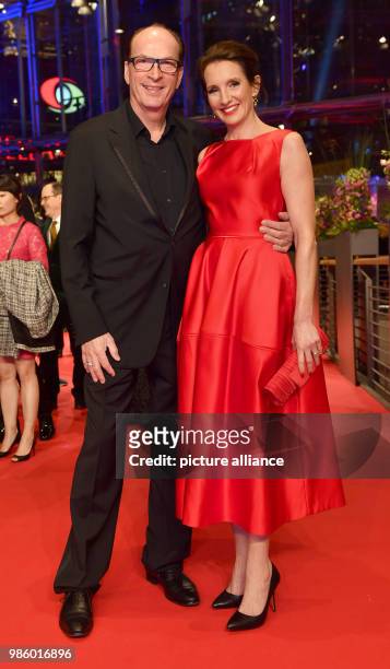 February 2018, Berlin: Berlinale, Opening, 'Isle of Dogs': Actor Herbert Knaup and his wife Christiane Knaup. Photo: Jens Kalaene/dpa