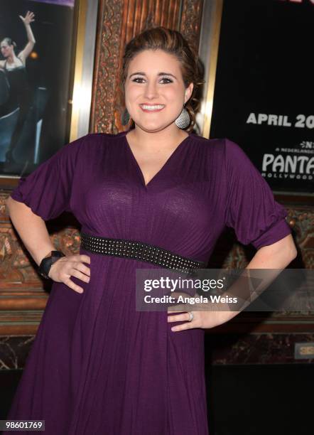 Actress KayCee Stroh attends the opening night of 'Chicago' at the Pantages Theatre on April 21, 2010 in Hollywood, California.