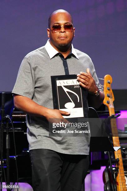 Tricky" Stewart accepts his ASCAP Award at the 27th Annual ASCAP Pop Music Awards Show at Renaissance Hollywood Hotel on April 21, 2010 in Hollywood,...