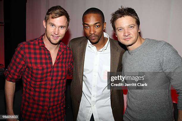 Actors Brian Geraghty, Anthony Mackie and Jeremy Renner of Hurtlocker attend the 7th Annual ESPN The Magazine Pre-Draft Party at Espace on April 21,...