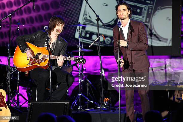 Nick Wheeler and Tyson Ritter of 'The All American Rejects' perform at the 27th Annual ASCAP Pop Music Awards Show at Renaissance Hollywood Hotel on...