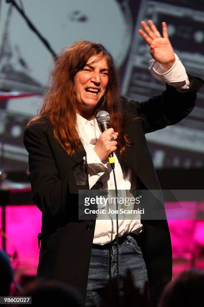 Patti Smith performs at the 27th Annual ASCAP Pop Music Awards Show at Renaissance Hollywood Hotel on April 21, 2010 in Hollywood, California.