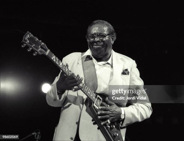 Albert King performs on stage during the Blues i Ritmes Festival at Parc Can Solei on July 8, 1991 in Badalona, Spain.