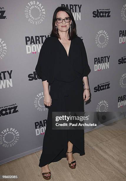 Actress Megan Mullally arrives for the Paley Center for Media presentation of "Party Down" at The Paley Center for Media on April 21, 2010 in Beverly...