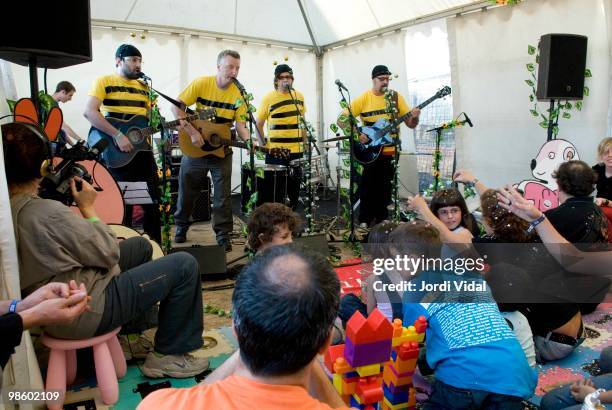 Antonio Banos, Billy Bragg, Rafa Tapounet and Xavi Martin perform a special show for children during the Primavera Sound Festival 2007 at Parc del...