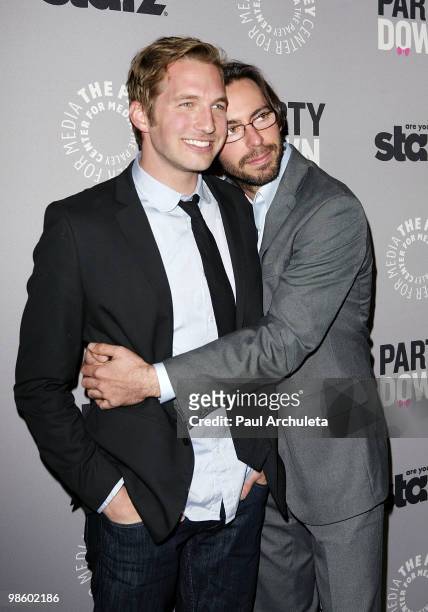 Actors Ryan Hansen & Martin Starr arrive for the Paley Center for Media presentation of "Party Down" at The Paley Center for Media on April 21, 2010...