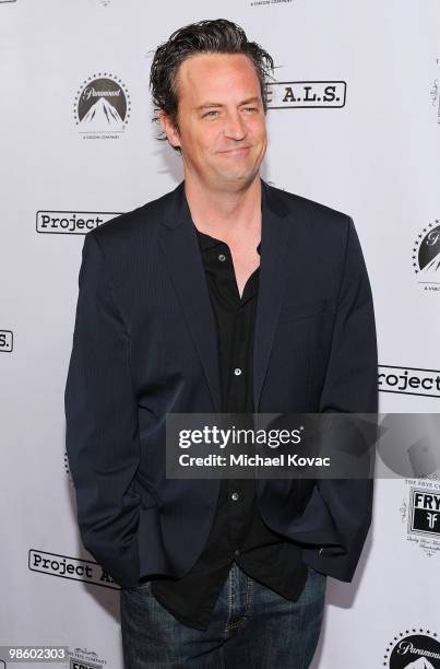 Actor Matt Perry arrives at the Project A.L.S. LA Benefit hosted by Ben Stiller & Friends at Lucky Strike Bowling Alley on April 21, 2010 in...