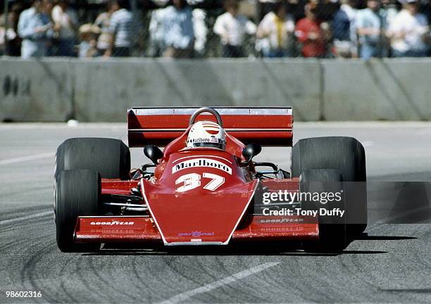 Arturo Merzario drives the Marlboro Merzario-Ford A1 during the United States Grand Prix West on 3 April 1978 at Long Beach street circuit in Long...