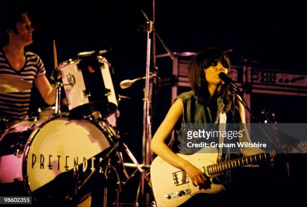 Martin Chambers and Chrissie Hynde of The Pretenders perform on stage at the Queensway Hall on March 1st 1980 in Dunstable, United Kingdom.