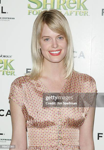Model Taylor Bagley attends the "Shrek Forever After" premiere during the 9th Annual Tribeca Film Festival at the Ziegfeld Theatre on April 21, 2010...