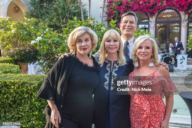 Paola Bacchini, Ava Roosevelt, Matt Rich and Sharon Bush attend Sharon Bush Hosts Benefit Dinner for Cristo Rey Brooklyn High School at Private...