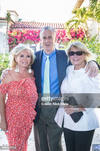 Sharon Bush, Bill Henson and Joan O'Connor attend Sharon Bush Hosts Benefit Dinner for Cristo Rey Brooklyn High School at Private Estate on March 29,...