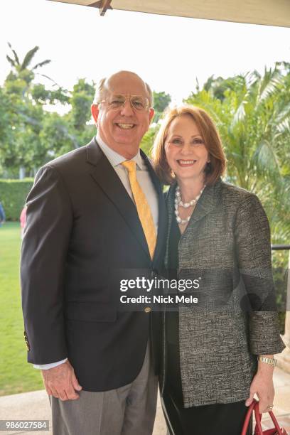 Jim Mitchell and Judy Mitchell attend Sharon Bush Hosts Benefit Dinner for Cristo Rey Brooklyn High School at Private Estate on March 29, 2018 in...