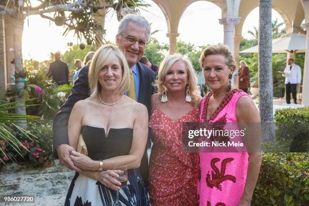 Jayne Chase, Chris Chase, Sharon Bush and Kim Dryer attend Sharon Bush Hosts Benefit Dinner for Cristo Rey Brooklyn High School at Private Estate on...