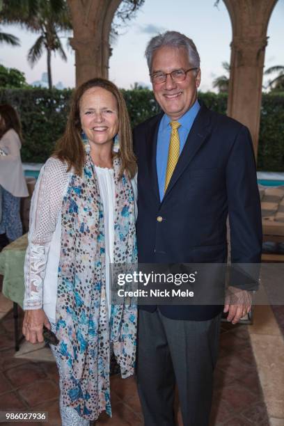 Katie Carpenter and Chris Chase attend Sharon Bush Hosts Benefit Dinner for Cristo Rey Brooklyn High School at Private Estate on March 29, 2018 in...