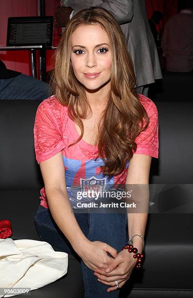 Actress Alyssa Milano attends the 7th Annual ESPN The Magazine Pre-Draft Party at Espace on April 21, 2010 in New York City.