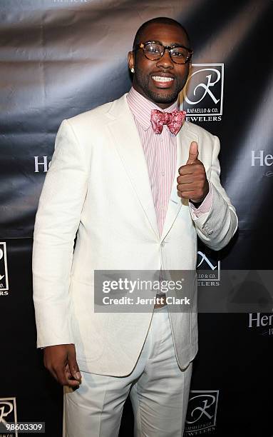 Jets CB Darrelle Revis attends the NFL Draft grand opening celebration at Rafaello & Co Jewelers on April 21, 2010 in New York City.