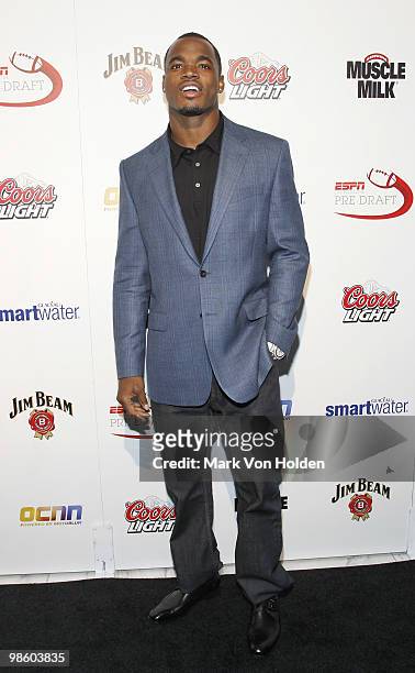 Viking's Adrian Peterson attends ESPN the Magazine's 7th Annual Pre-Draft Party at Espace on April 21, 2010 in New York City.