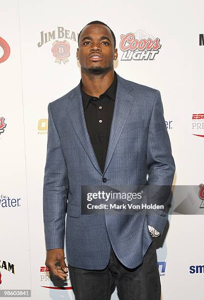 Viking's Adrian Peterson attends ESPN the Magazine's 7th Annual Pre-Draft Party at Espace on April 21, 2010 in New York City.