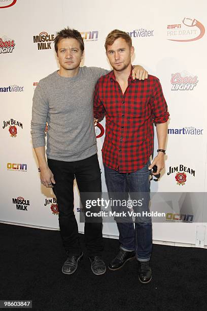 Actor Jeremy Renner and actor Brian Geraghty attend ESPN the Magazine's 7th Annual Pre-Draft Party at Espace on April 21, 2010 in New York City.