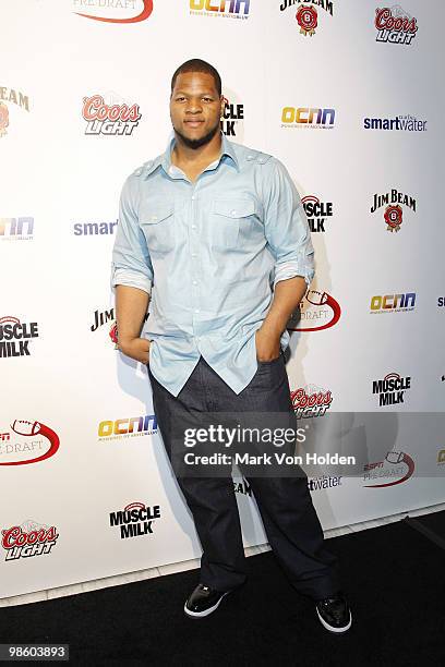 Nebraska's Ndamukong Suh attends ESPN the Magazine's 7th Annual Pre-Draft Party at Espace on April 21, 2010 in New York City.