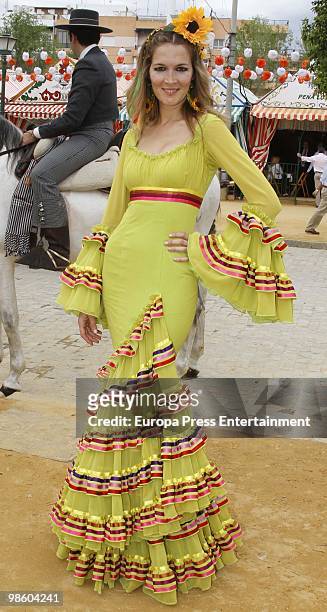 Noelia Margoton attends the 'Feria de Abril' on April 22, 2010 in Seville, Spain. Feria de Abril is held annually in Seville, and it�s the largest...