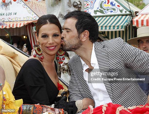 Toni Salazar and Roberto Liano attend the 'Feria de Abril' on April 22, 2010 in Seville, Spain. Feria de Abril is held annually in Seville, and it�s...