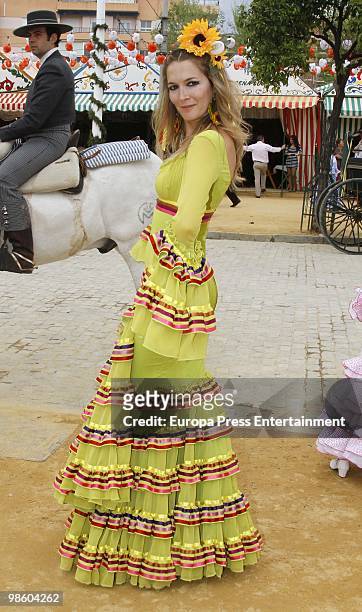 Noelia Margoton attends the 'Feria de Abril' on April 22, 2010 in Seville, Spain. Feria de Abril is held annually in Seville, and it�s the largest...