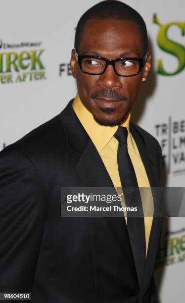 Eddie Murphy attends the premiere of "Shrek Forever After" as part of the opening night of the 2010 Tribeca Film Festival at the Ziegfeld theater on...