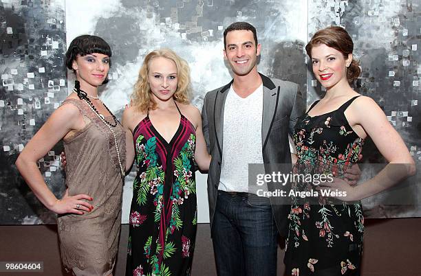 Cast members Andrea Mislan, Ashley Adamek, Adam Pellegrine and Carol Woods attend the opening night of 'Chicago' after party at the W Hotel on April...