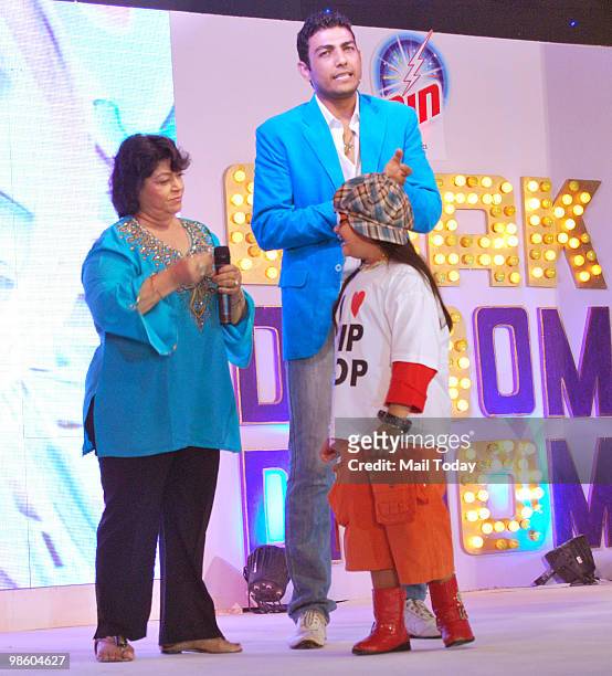 Saroj Khan and Parvesh Rana at the launch of the show Chak Dhoom Dhoom in Mumbai on April 20, 2010.