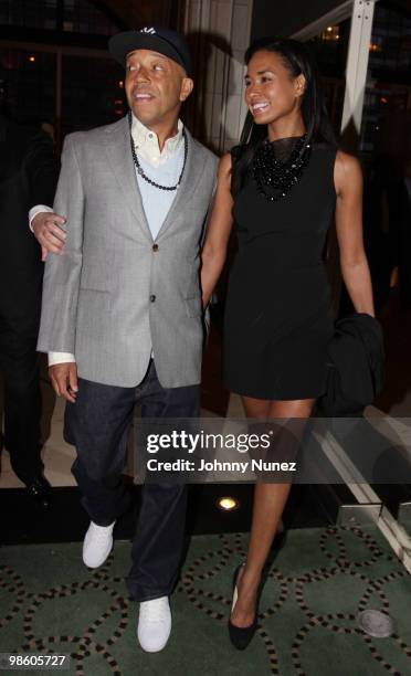 Russell Simmons and Katie Rost attend the 2010 Made in New York Spring Benefit at Guastavino's on April 21, 2010 in New York City.