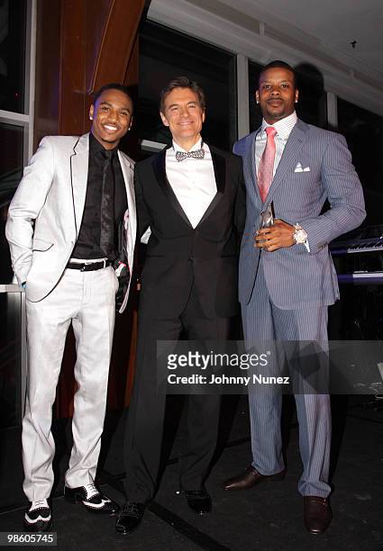 Trey Songz, Dr. Mehmet Oz, and Kerry Rhodes attend The Garden of Good & Evil Gala at Chelsea Piers on April 21, 2010 in New York City.