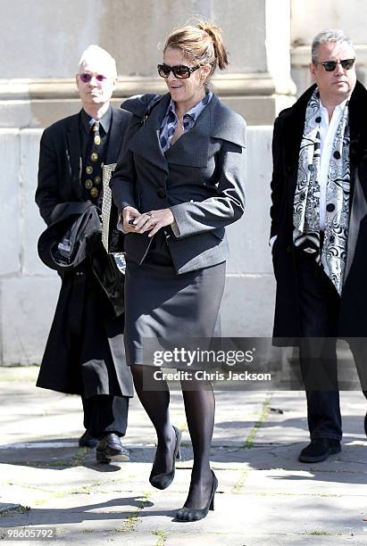 Artist Tracey Emin leaves the funeral of Malcom McLaren in North London on April 22, 2010 in London, England. The man, often called the 'architect of...