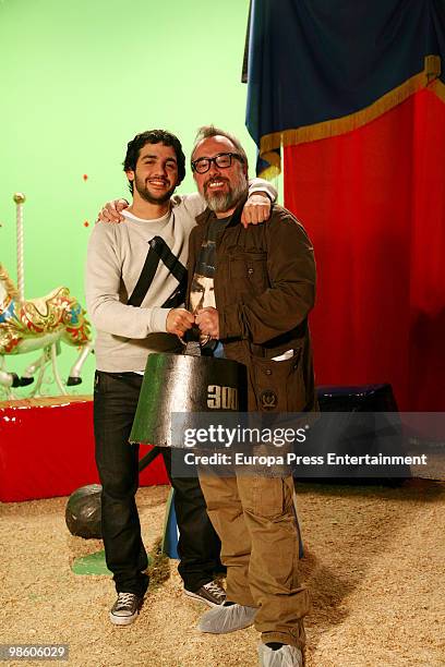 Spanish actor and singer Fran Perea and film maker Alex de la Iglesia pose for a photo session on April 22, 2010 in Madrid, Spain.