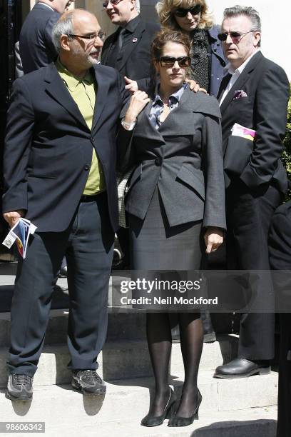 Alan Yentob and Tracey Emin attend Malcolm McLaren's funeral service at One Marylebone on April 22, 2010 in London, England.