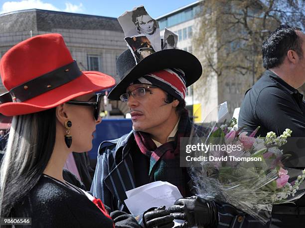 Adam Ant Attending the Funeral of Malcolm Mclaren at number one Marleybone Road on April 22, 2010 in London, England.