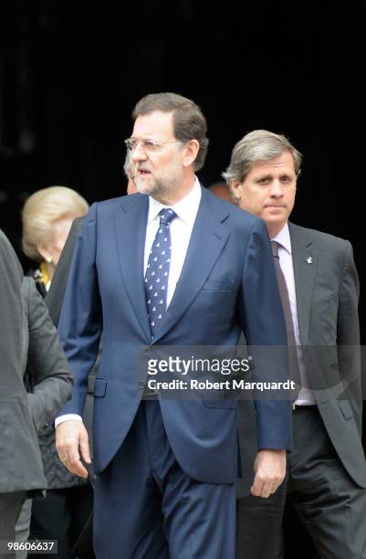 Mariano Rajoy attends the viewing of the casket of former International Olympic Committee president Juan Antonio Samaranch at the Palau de la...