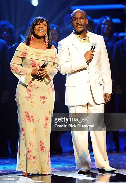Singer/Songwriter Bebe & Cece Winans perform at The 41st Annual GMA Dove Awards at The Grand Ole Opry House on April 21, 2010 in Nashville, Tennessee.