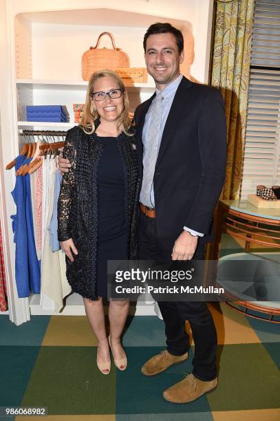 Jennifer Kendra and Josh Bell attend J.McLaughlin Shopping Event to benefit Save the Children at J.McLaughlin on April 5, 2018 in New York City.