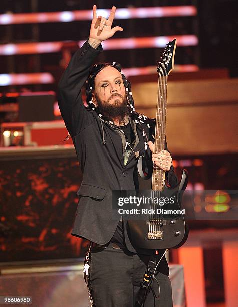 Brian Welch joins Christain rock group Red at The 41st Annual GMA Dove Awards at The Grand Ole Opry House on April 21, 2010 in Nashville, Tennessee.