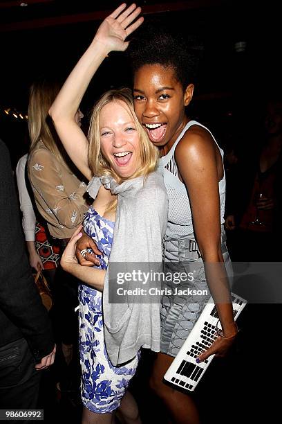 Natalie Press and Tallulah Adeyemi attend the Gucci Icon Temporary store opening afterparty at Ronnie Scott's on April 21, 2010 in London, England.