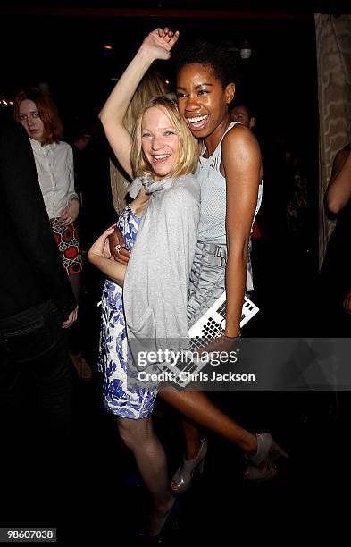 Natalie Press and Tallulah Adeyemi attend the Gucci Icon Temporary store opening afterparty at Ronnie Scott's on April 21, 2010 in London, England.