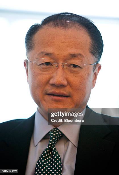 Jim Yong Kim, president of Dartmouth College, speaks during an interview in New York, U.S., on Thursday, April 22, 2010. Dartmouth's endowment fell...