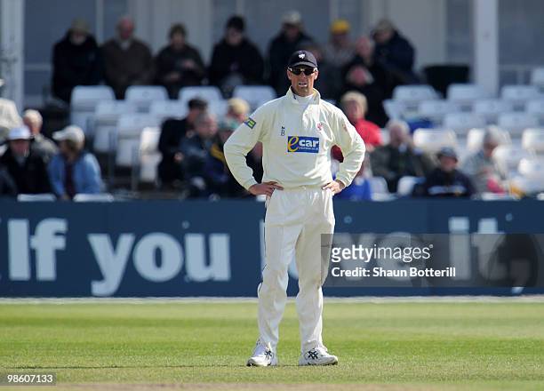 Marcus Trescothick of Somerset during the LV County Championship match between Nottinghamshire and Somerset at Trent Bridge on April 22, 2010 in...