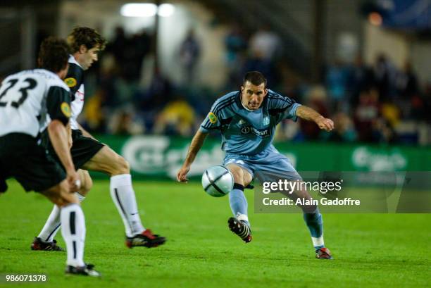 Laurent Batlles of Marseille during the Uefa cup final match between Valencia and Marseille at Ullevi, Goteborg, Sweden on May 19th 2004.