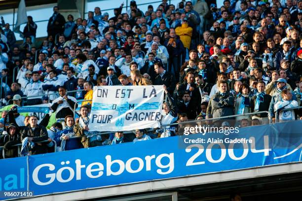 Marseille supporters during the Uefa cup final match between Valencia and Marseille at Ullevi, Goteborg, Sweden on May 19th 2004.