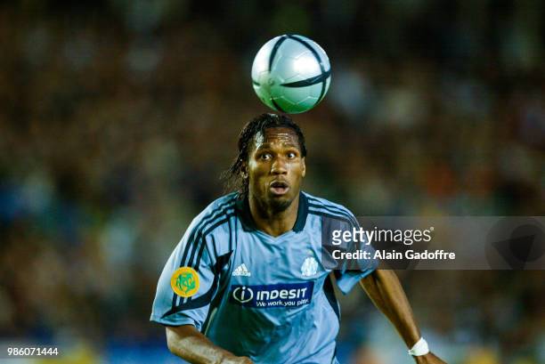 Didier Drogba of Marseille during the Uefa cup final match between Valencia and Marseille at Ullevi, Goteborg, Sweden on May 19th 2004.